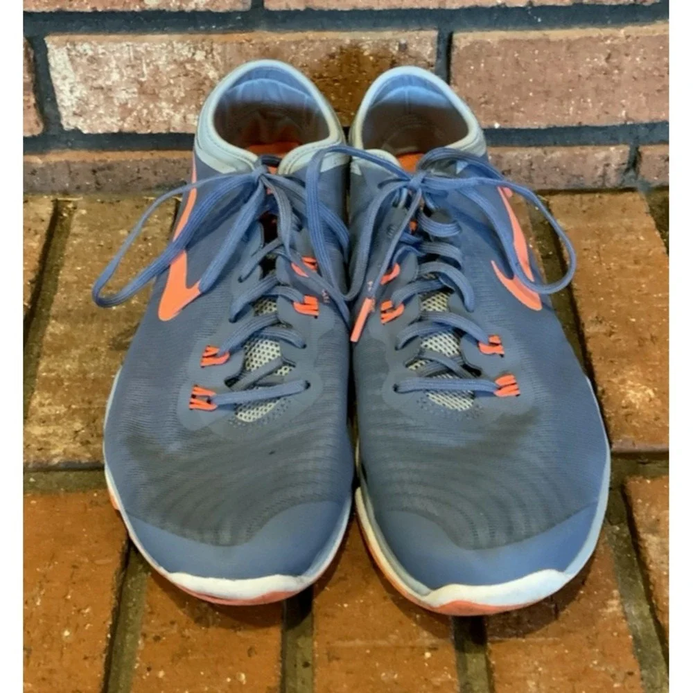 Nike Flex Womens‎ Blue And Neon Pink Athletic Running Shoes Sneakers Size 11
